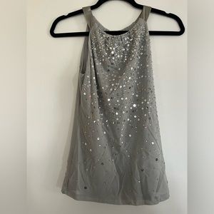 Ann Taylor Women’s Gray Silver Sequin Halter Tank Top Blouse Size Small